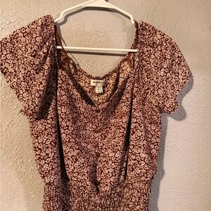 Mossimo Supply Co. Women's Floral Blouse - Brown